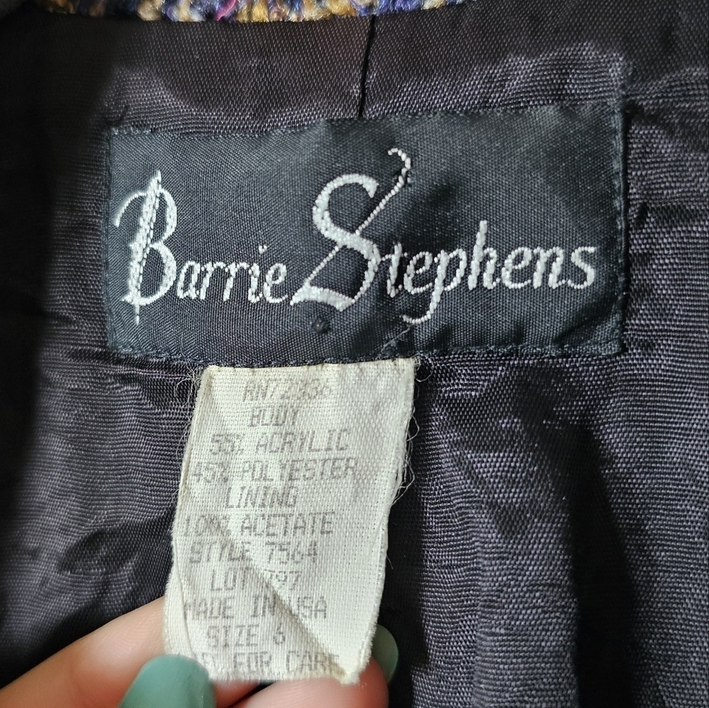 Vintage Barrie Stephens multicolored tweed  preppy old money college fall jacket - Picture 3 of 7